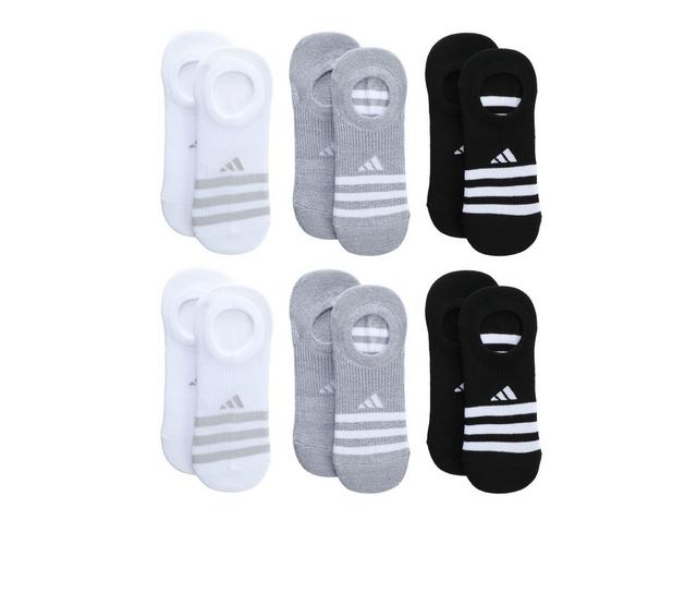 Adidas Women's 6 Pair Superlite Super No Show Socks in WhiteGreyBlk 24 color