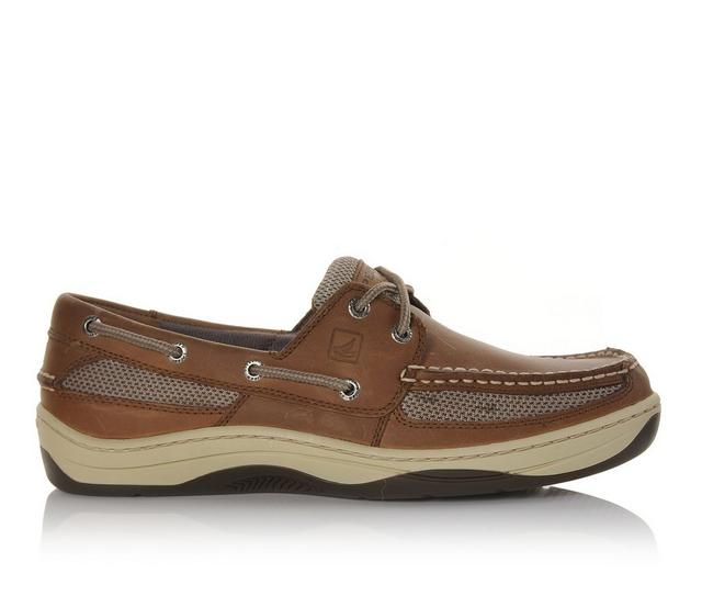 Men's Sperry Tarpon 2 Eye Boat Shoes in Dk. Tan Leather color