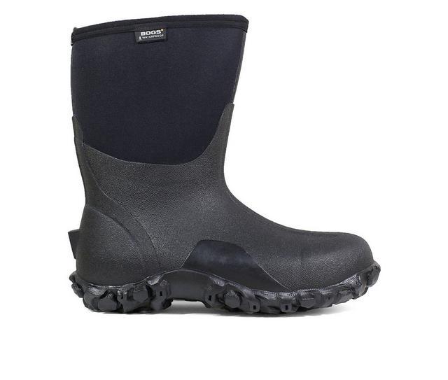 Men's Bogs Footwear Classic Mid Work Boots in Black color