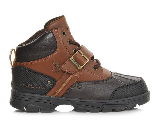 Boys' US Polo Assn Little Kid & Big Kid Kedge Duck Boots in Redwood/Brown color