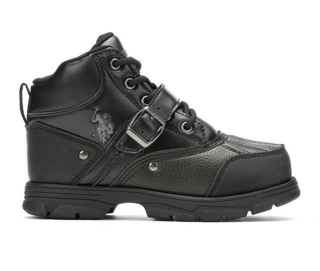 Boys' US Polo Assn Little Kid & Big Kid Kedge Duck Boots in Black color