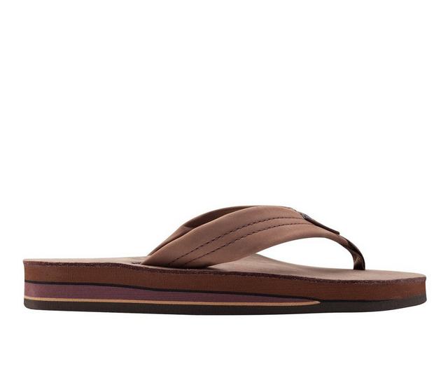 Women's Rainbow Sandals Premier Leather Double Layer -302ALTS Flip-Flops in Espresso color