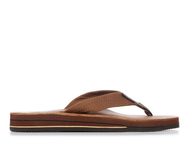 Women's Rainbow Sandals Premier Leather Double Layer -302ALTS Flip-Flops in Redwood color