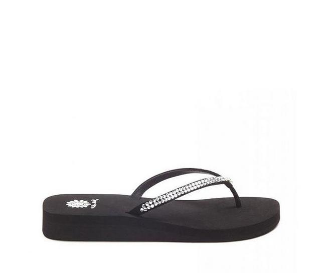 Women's Yellow Box Jello Flip-Flops in Black color