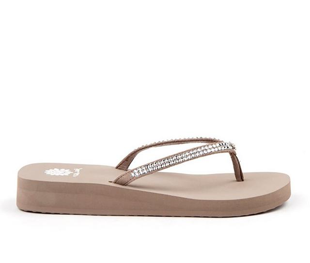 Women's Yellow Box Jello Flip-Flops in Rich Taupe color