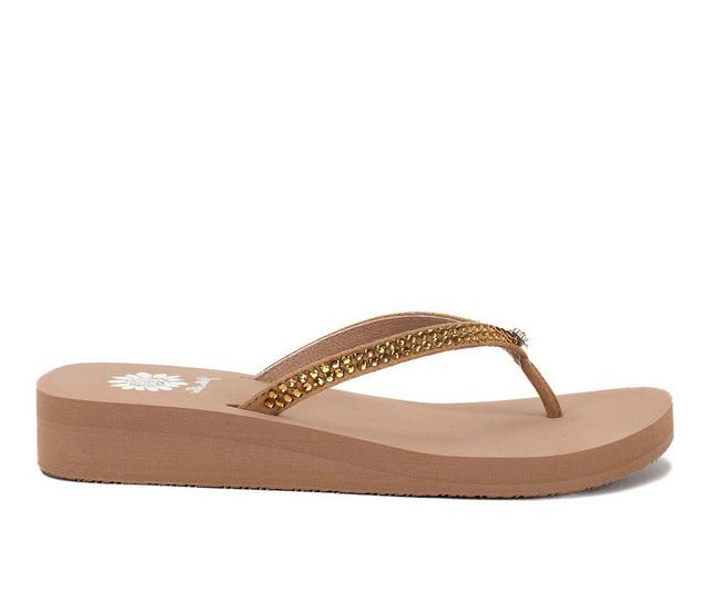 Women's Yellow Box Jello Flip-Flops in Toast color