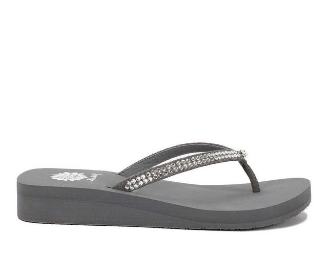 Women's Yellow Box Jello Flip-Flops in Gray Clear color