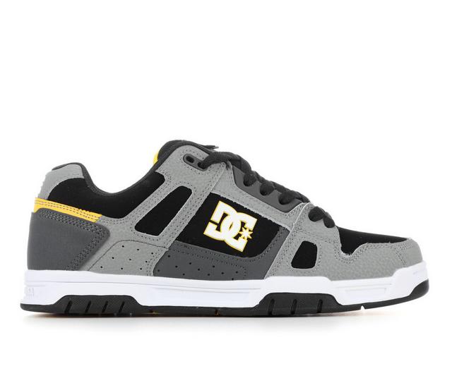 Men's DC Stag Skate Shoes in Grey/Yellow color