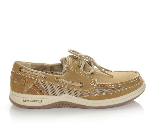 Men's Margaritaville Anchor 2 Eye Boat Shoes in Light Tan color