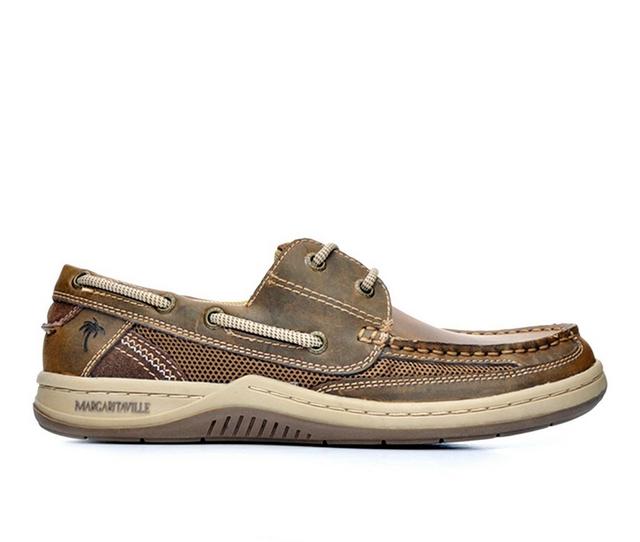 Men's Margaritaville Anchor 2 Eye Boat Shoes in Brown color