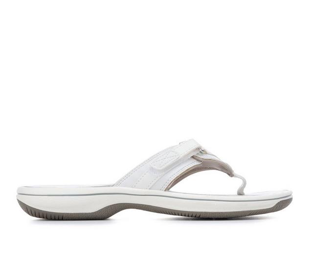 Women's Clarks Breeze Sea Flip-Flops in White color