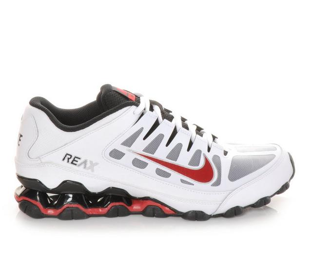 Men's Nike Reax 8 Mesh Training Shoes in White/Red/Black color