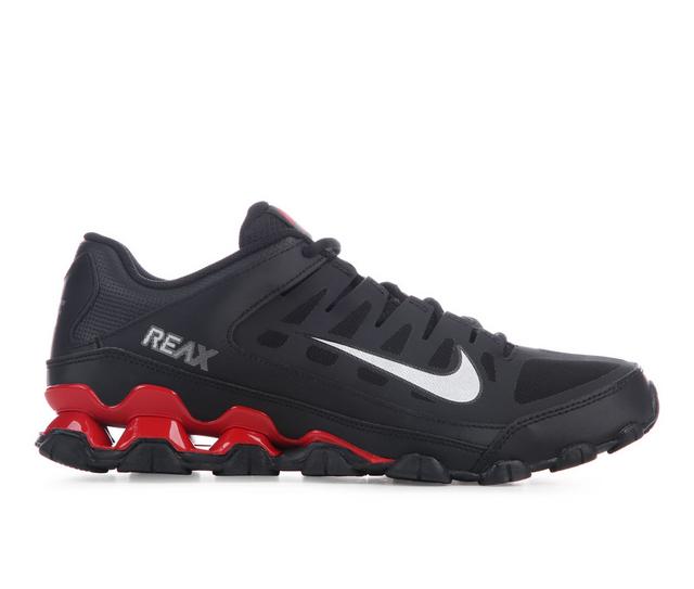 Men's Nike Reax 8 Mesh Training Shoes in Black/Silver/Rd color