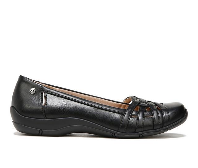 Women's LifeStride Diverse Flats in Black Smooth color
