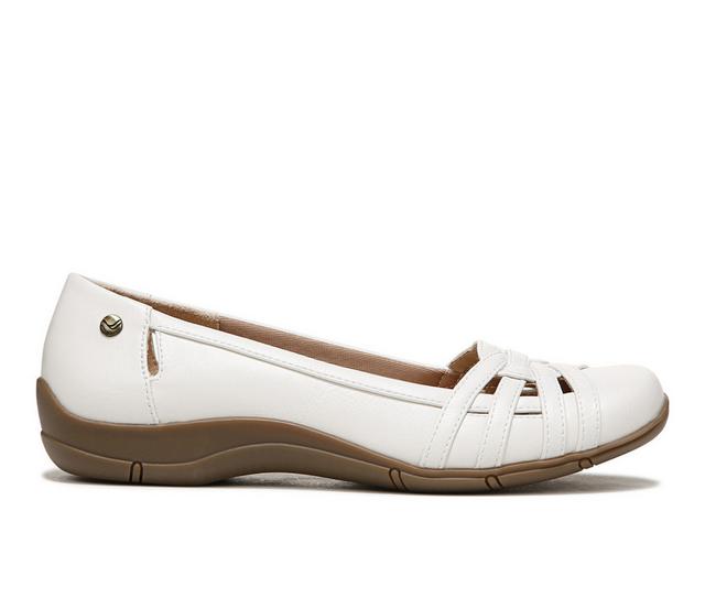 Women's LifeStride Diverse Flats in White Sand color