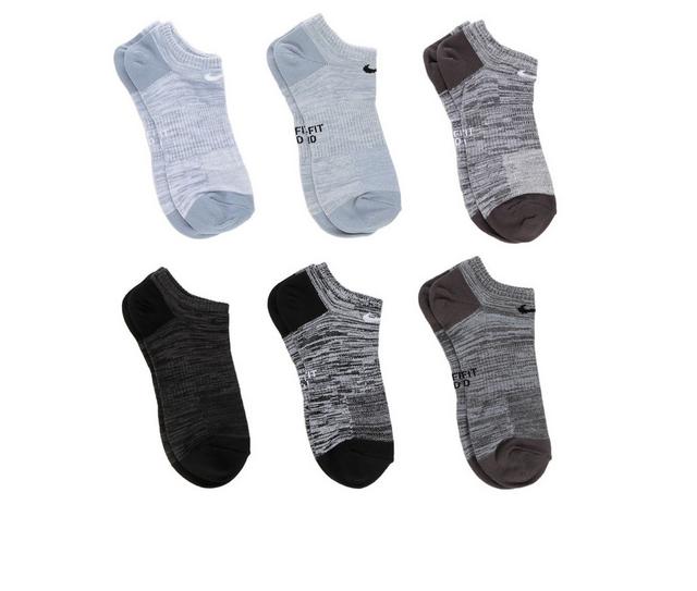 Nike Women's 6 Pair Lightweight No Show Socks Socks in Blk/Wht Marl color