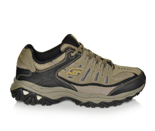 Men's Skechers Memory Fit 50125 Trail Running Shoes in Tan/Black color