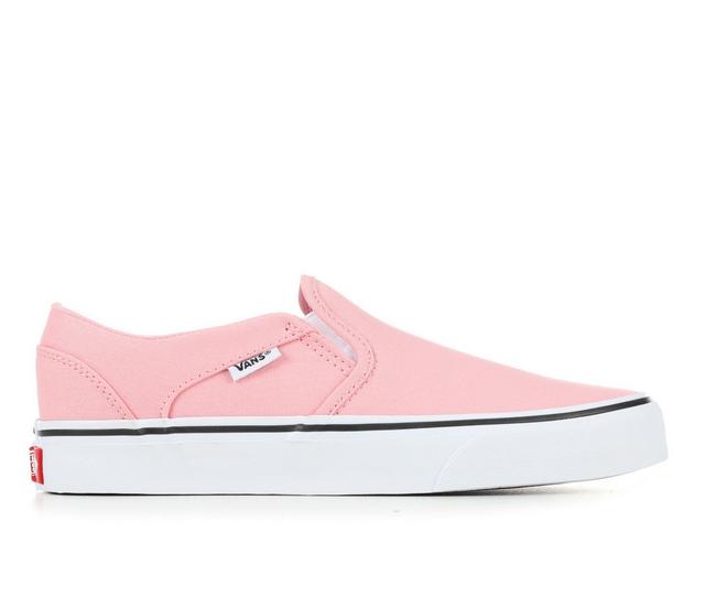 Women's Vans Asher Slip-On Skate Shoes in Pink color