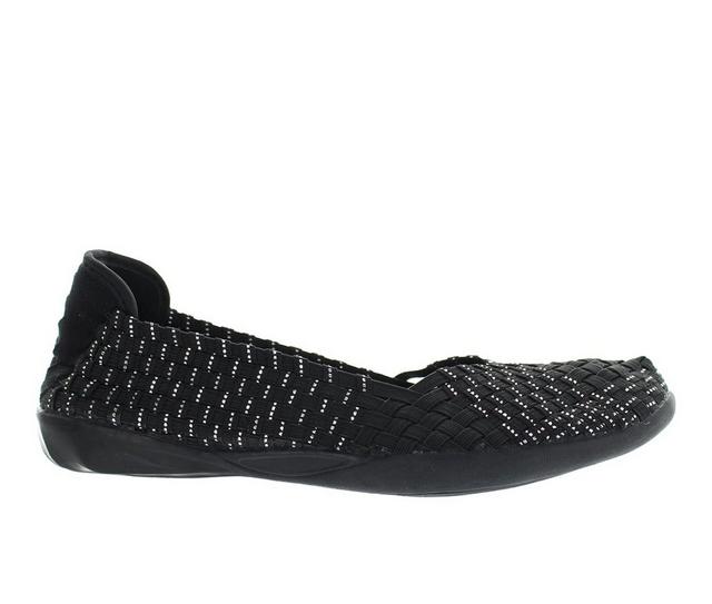 Women's Bernie Mev Catwalk Flats in Black Silver color