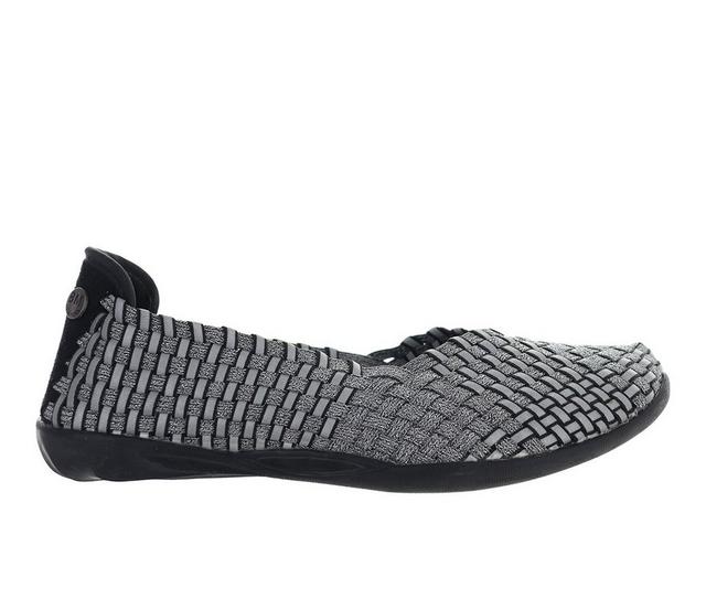 Women's Bernie Mev Catwalk Flats in Pewter Blk Refl color