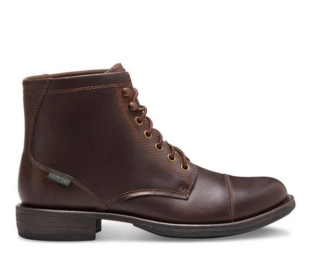 Men's Eastland High Fidelity Combat Boots in Dark Brown color