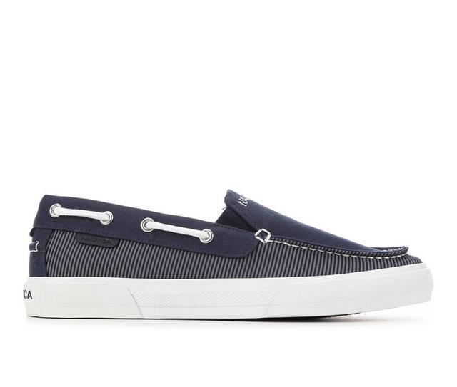 Men's Nautica Doubloon Slip-On Boat Shoes in Navy Stripe 21 color