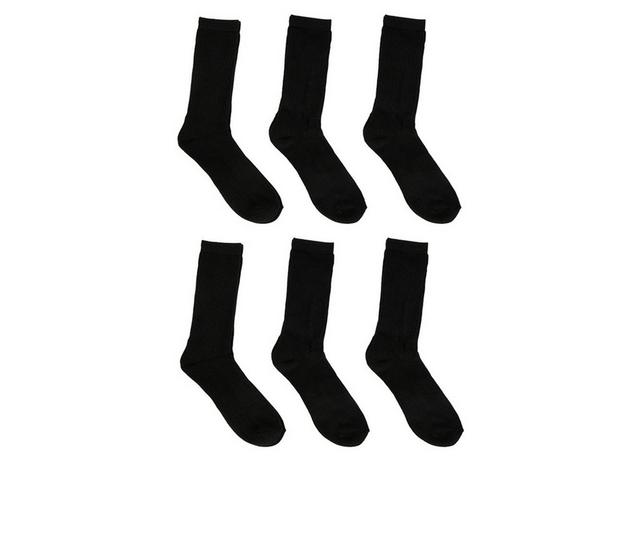 Sof Sole  6 Pair Comfort Cushioned Crew Socks in Black 10-4.5 S color
