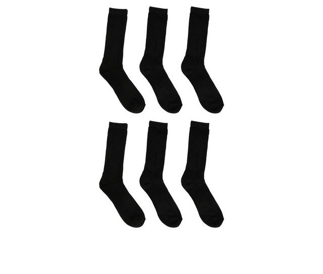 Sof Sole  6 Pair Comfort Cushioned Crew Socks in Black 10-12.5 L color