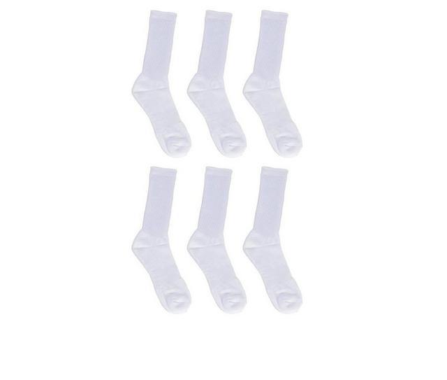 Sof Sole  6 Pair Comfort Cushioned Crew Socks in White 5-9.5 M color