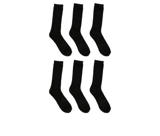 Sof Sole  6 Pair Comfort Cushioned Crew Socks in Black 5-9.5 M color