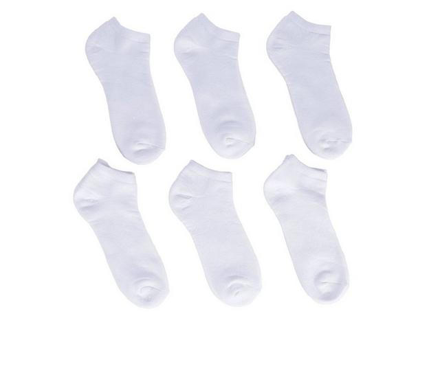 Sof Sole Adult 6 Pair No Show in White 5-9.5 M color