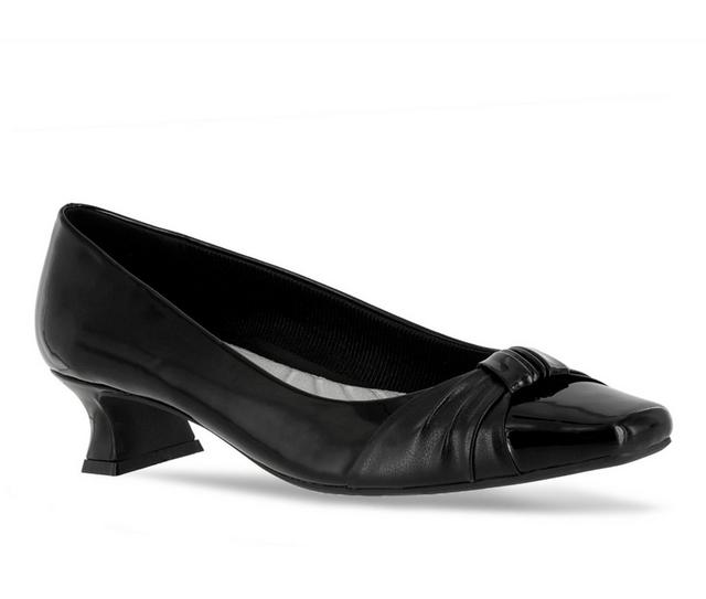 Women's Easy Street Waive Pumps in Black Pat/Black color