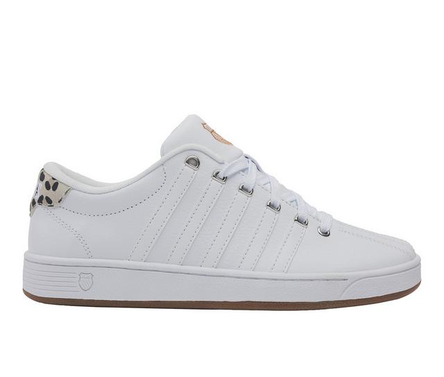 Women's K-Swiss Court Pro Sneakers in Wht/Gum/Leopard color