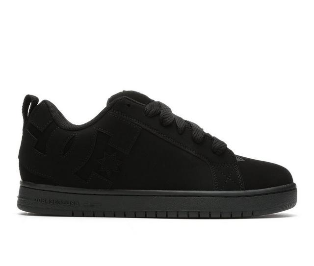 Men's DC Court Graffik Skate Shoes in Black/Black color