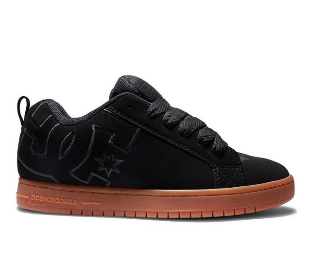 Men's DC Court Graffik Skate Shoes in Black/Gum color