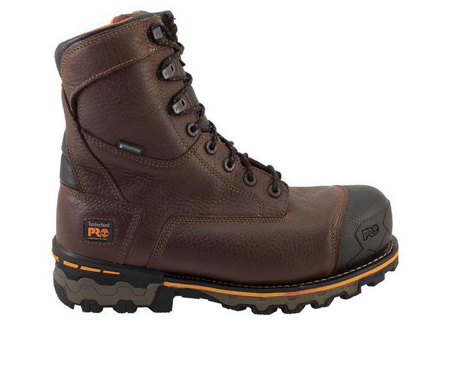 Men's Timberland Pro Boondock 8 Inch Composite Toe 89628 Work Boots in Brown color