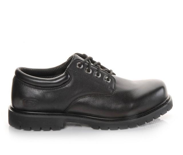 Men's Skechers Work Elks 77041 Slip-Resistant Shoes in Black color