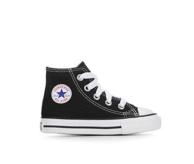 Kids' Converse Infant & Toddler Chuck Taylor All Star Canvas Hi Sneakers in Black color