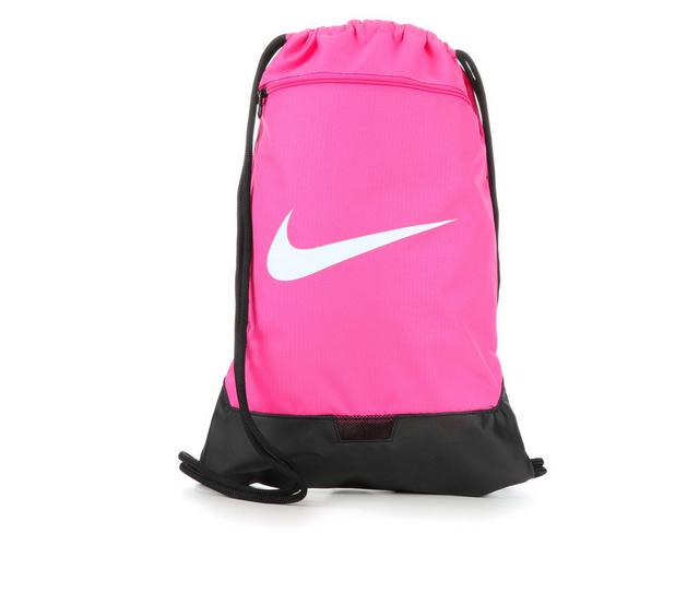 Nike Brasilia Gymsack Drawstring Bag in Laser Fuchisa color