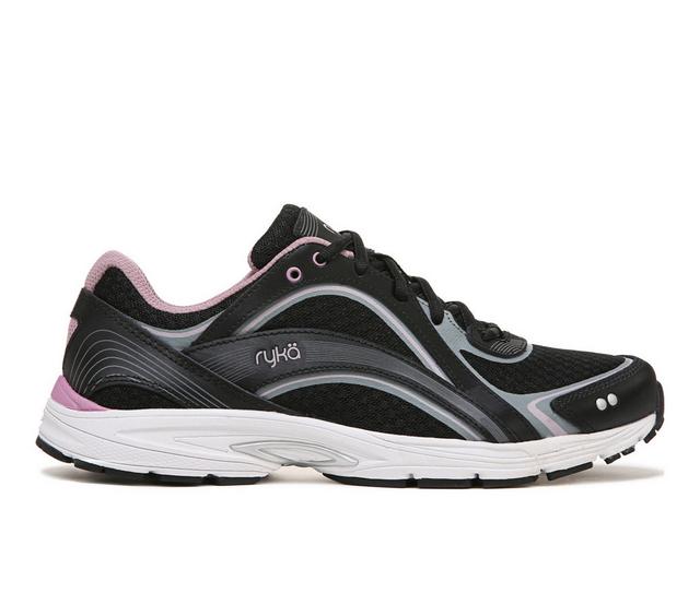 Women's Ryka Sky Walk Walking Shoes in Black/Lite Pink color
