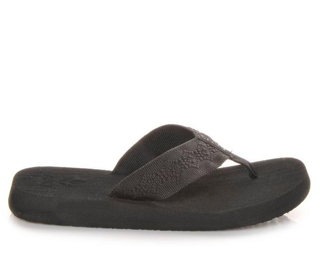 Women's Reef Sandy Flip-Flops in Black/Black color