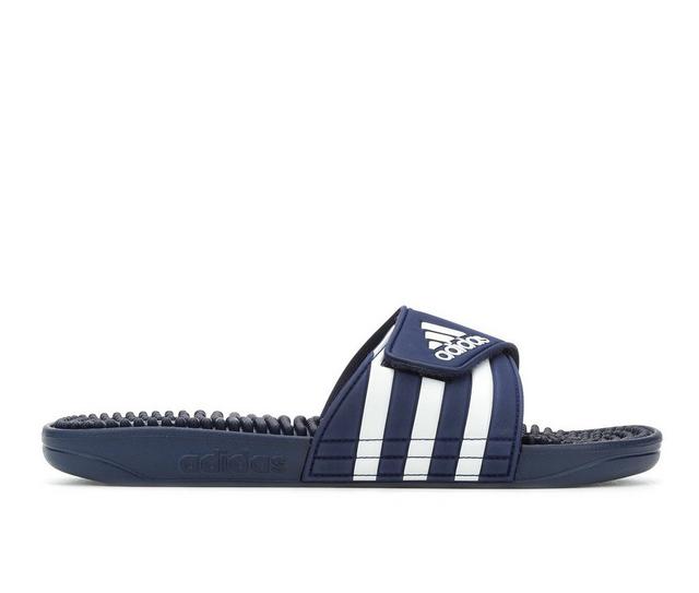 Men's Adidas Adissage Sport Slides in Dark Blue/White color