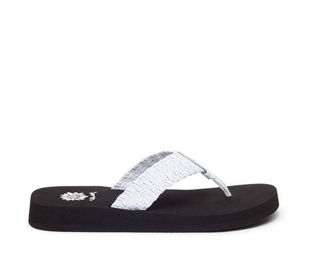 Women's Yellow Box Soleil Flip-Flops in White Silver color