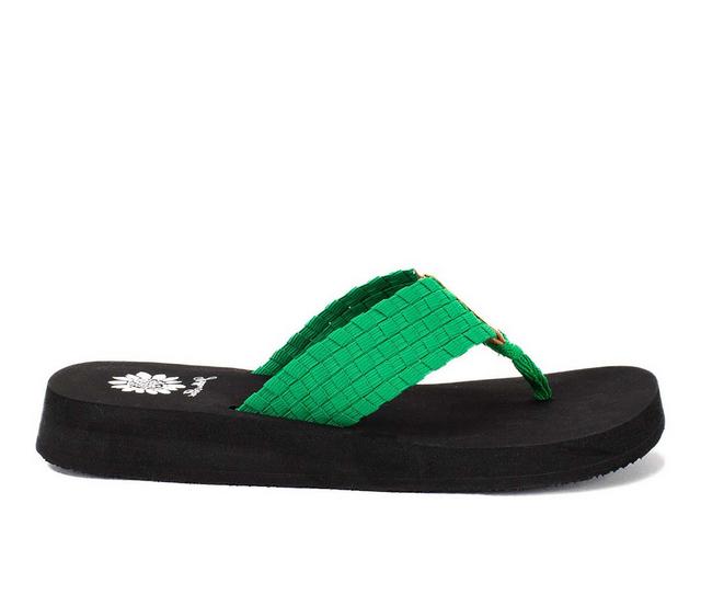 Women's Yellow Box Soleil Flip-Flops in Kelly Green color