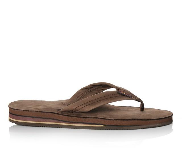 Men's Rainbow Sandals Premier Leather Flip-Flops in Espresso color