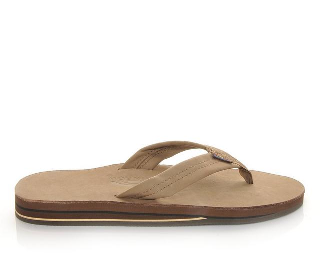 Men's Rainbow Sandals Premier Leather Flip-Flops in Dark Brown color