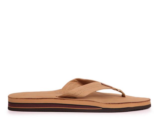 Men's Rainbow Sandals Premier Leather Flip-Flops in Sierra Brown color