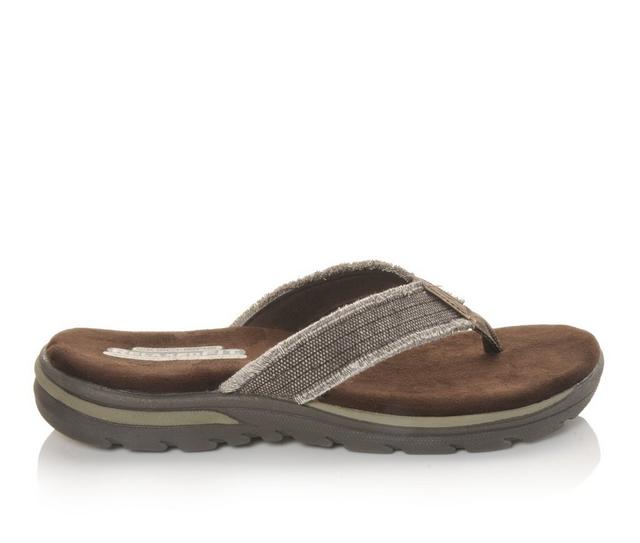 Men's Skechers Bosnia 64152 Flip-Flops in Chocolate color