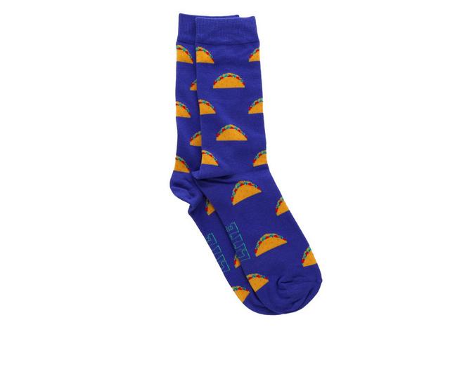 Happy Socks Men's HS Novelty Dress Crew Socks in Taco Blue color