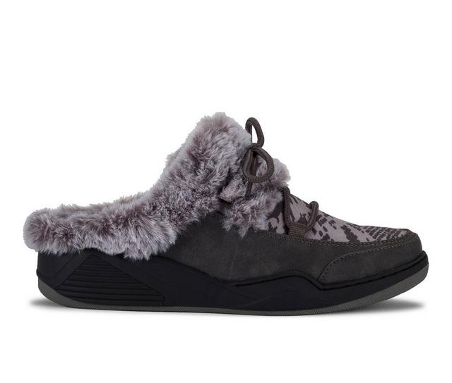Women's Baretraps Landon Clog Slippers in Dk Grey Zebra color